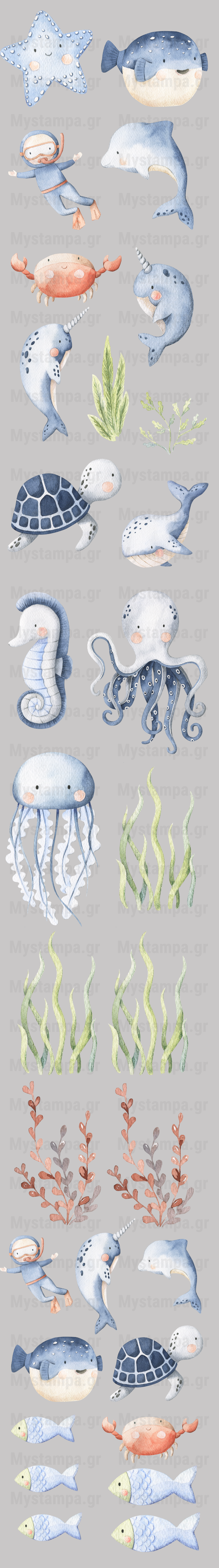 Gangsheet Φιλμ DTF Στάμπες Under the Sea