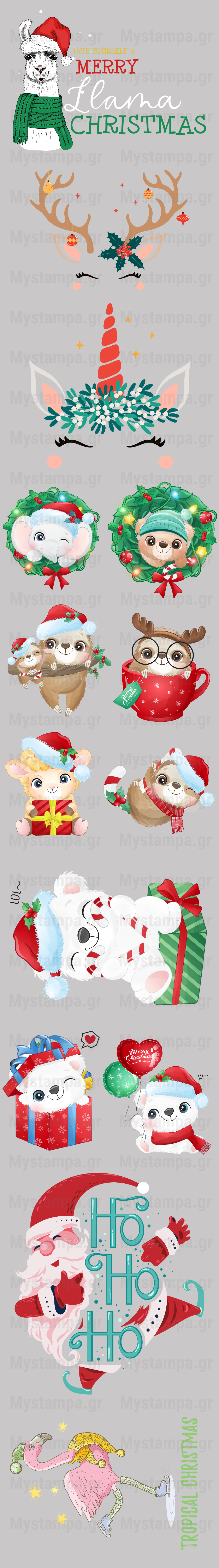 Gangsheet Φιλμ DTF Στάμπες Χριστούγεννα