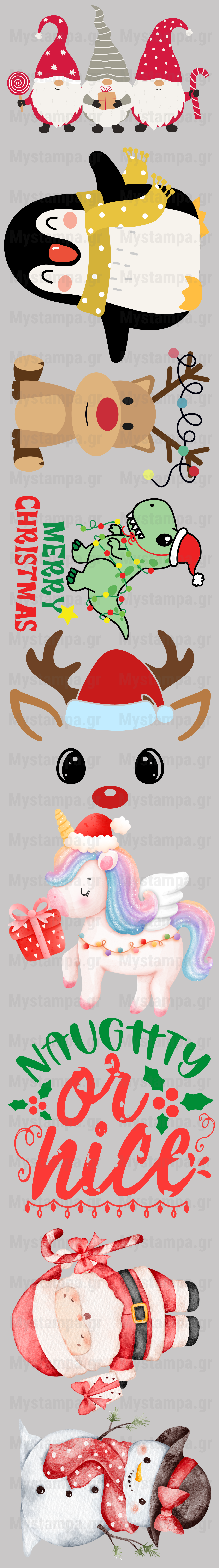 Gangsheet Φιλμ DTF Στάμπες Χριστούγεννα