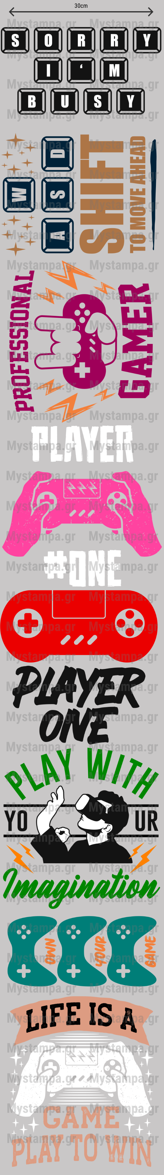 Gangsheet Φιλμ DTF Στάμπες Gaming