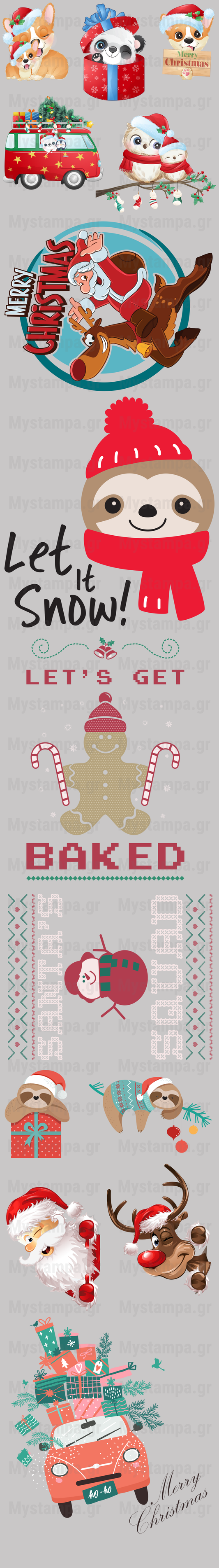 Gangsheet Φιλμ DTF Στάμπες Χριστούγεννα