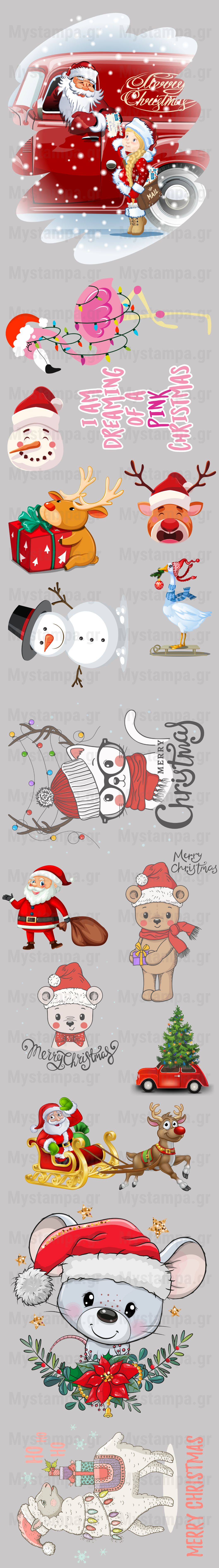 Gangsheet Φιλμ DTF Στάμπες Χριστούγεννα