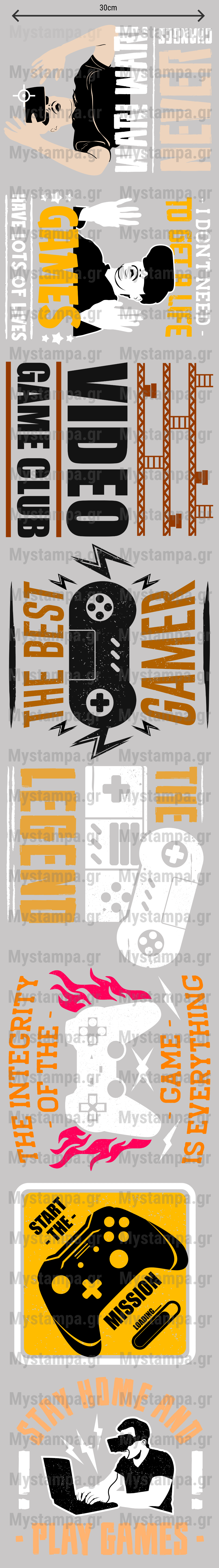 Gangsheet Φιλμ DTF Στάμπες Gaming