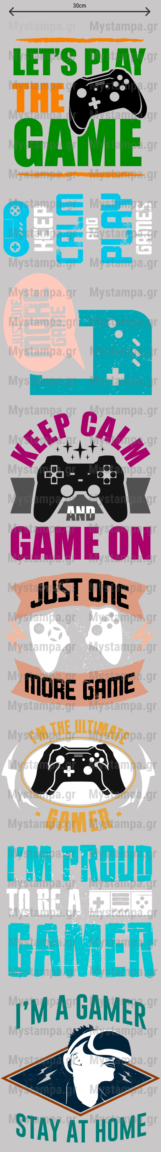 Gangsheet Φιλμ DTF Στάμπες Gaming