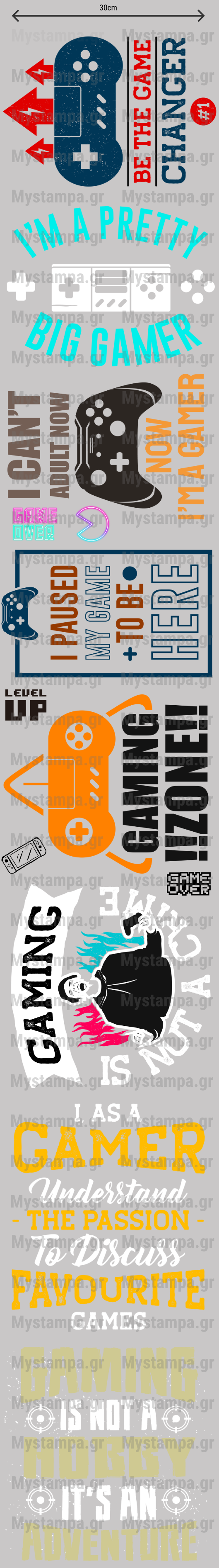 Gangsheet Φιλμ DTF Στάμπες Gaming