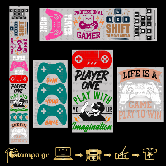 Gangsheet Φιλμ DTF Στάμπες Gaming