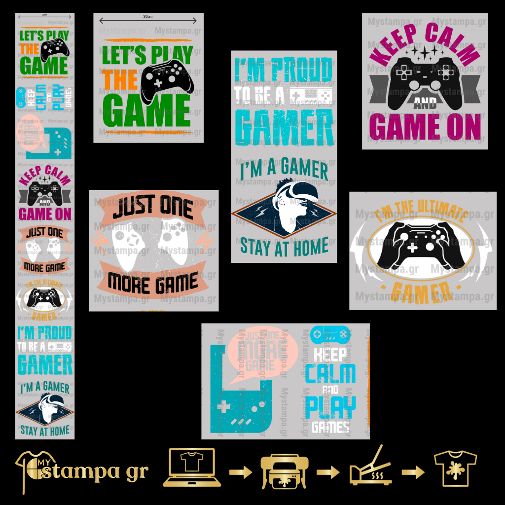 Gangsheet Φιλμ DTF Στάμπες Gaming