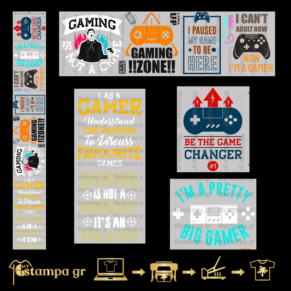 Gangsheet Φιλμ DTF Στάμπες Gaming