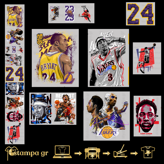 Gangsheet Φιλμ DTF Στάμπες NBA Players